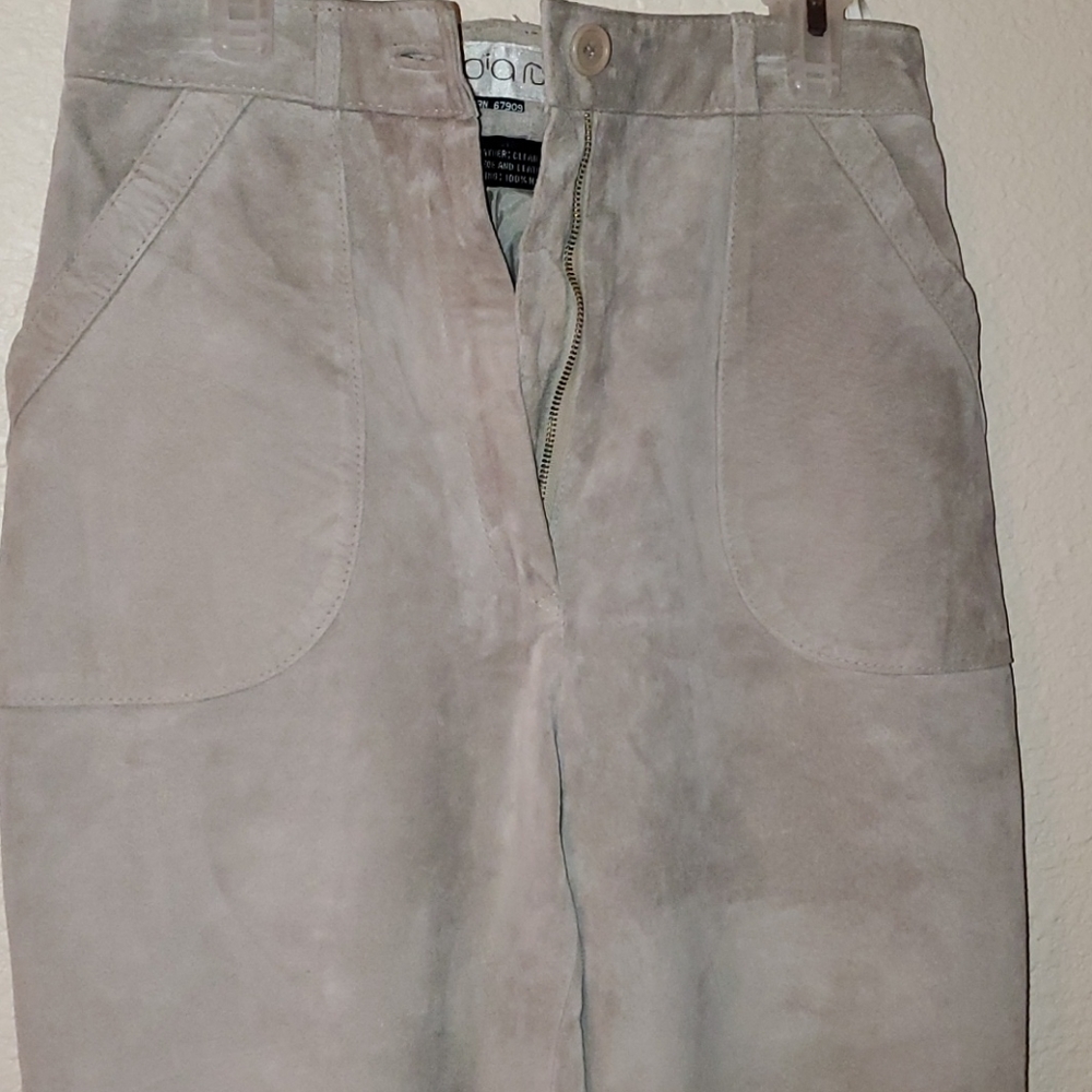 Petite Leather Suede Pants size 2